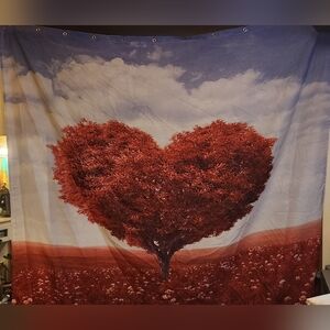 Heart Tree Shower Curtain in Red and Blue